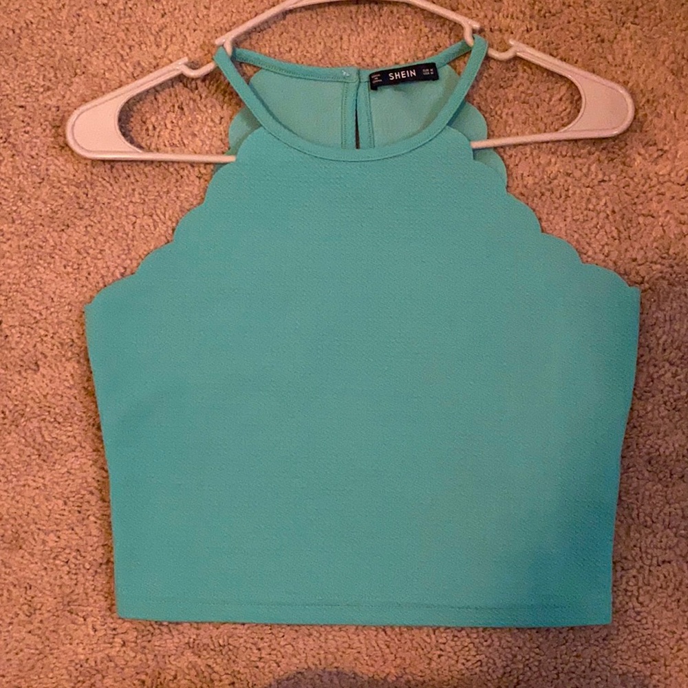 Shein aqua crop top